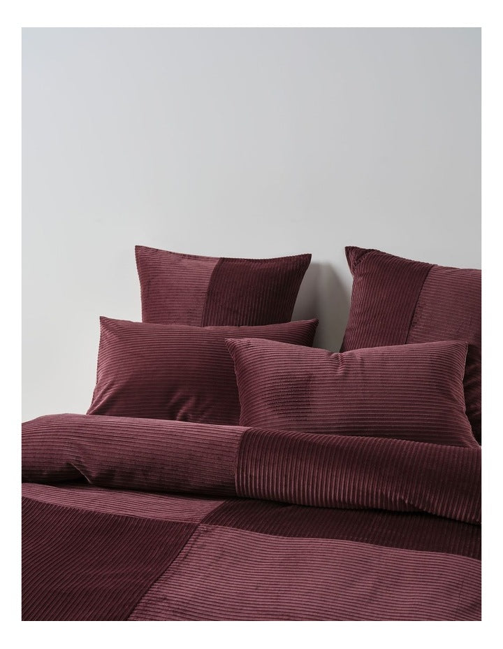 Tait Cotton Corduroy Quilt Cover Set in Plum