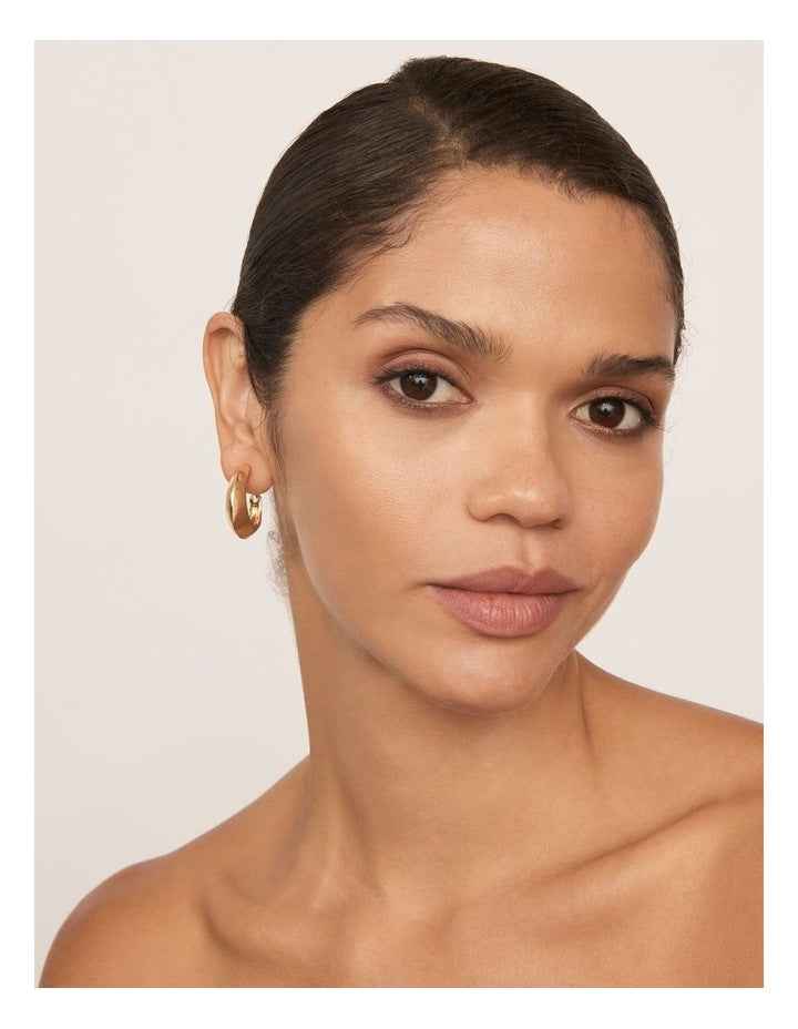 Modern Hoop Clip On Earrings in Gold
