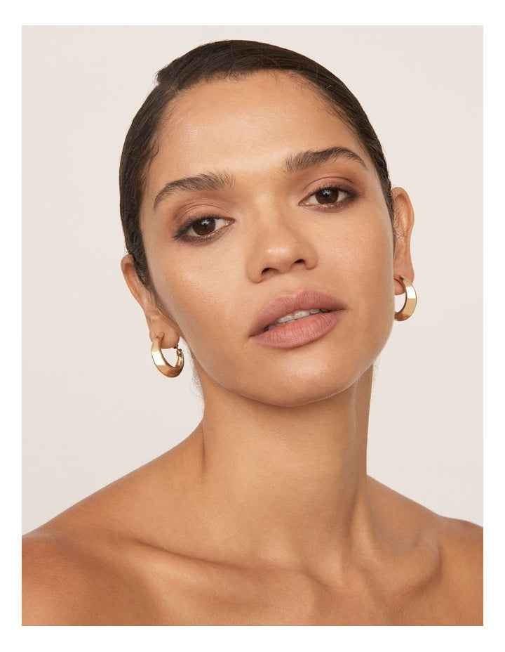 Modern Hoop Clip On Earrings in Gold