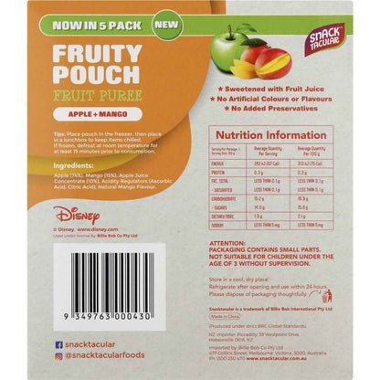 Snacktacular Fruit Pouch Apple & Mango Puree 90g x 5 pack
