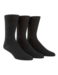 Cotton Rib Dress Sock Black 3 Pack