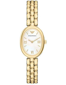 Gold-Tone Analogue Watch with Mother-of-Pearl Dial