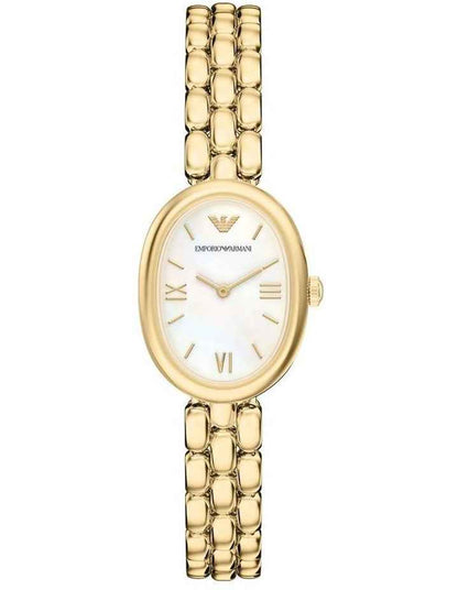 Gold-Tone Analogue Watch with Mother-of-Pearl Dial