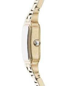 Gold-Tone Square Analogue Watch with Mother-of-Pearl Dial