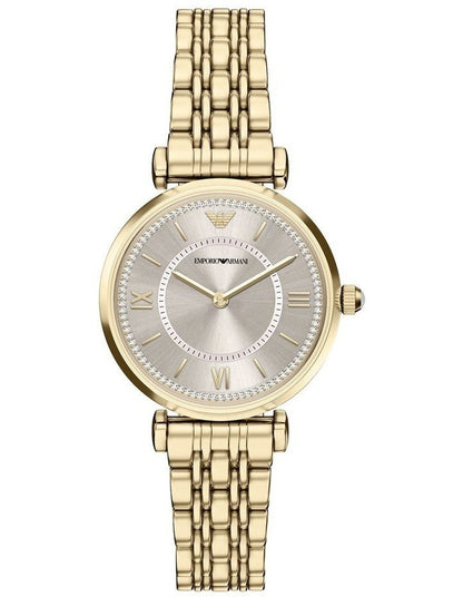 Gold-Tone Analogue Watch with Roman Numerals