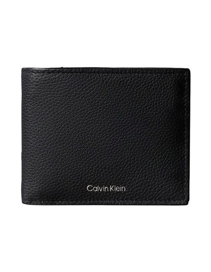 Foil Emboss Ew Bill Fold With Coin Wallet in Black