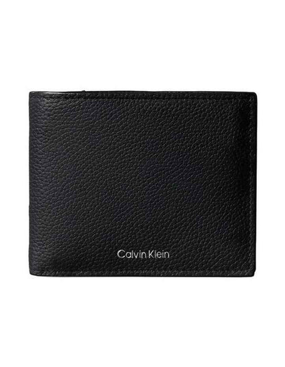 Foil Emboss Ew Bill Fold With Coin Wallet in Black