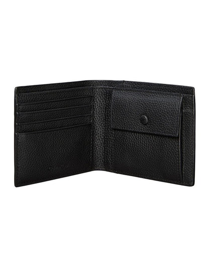 Foil Emboss Ew Bill Fold With Coin Wallet in Black