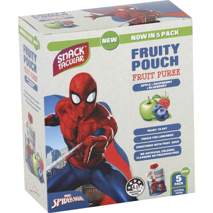 Snacktacular Fruit Pouch Apple, Raspberry & Blueberry Puree 90g x 5 pack