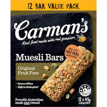Carman's Muesli Bars Original Fruit Free Value 12 pack