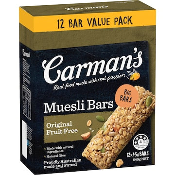 Carman's Muesli Bars Original Fruit Free Value 12 pack