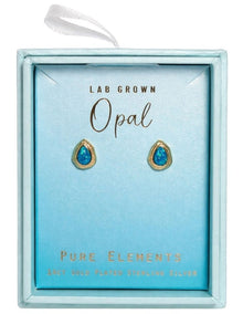 Teardrop Opal Stud Earrings in Multi