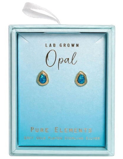 Teardrop Opal Stud Earrings in Multi