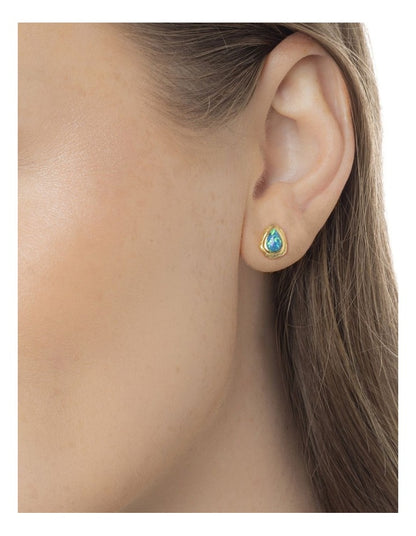 Teardrop Opal Stud Earrings in Multi