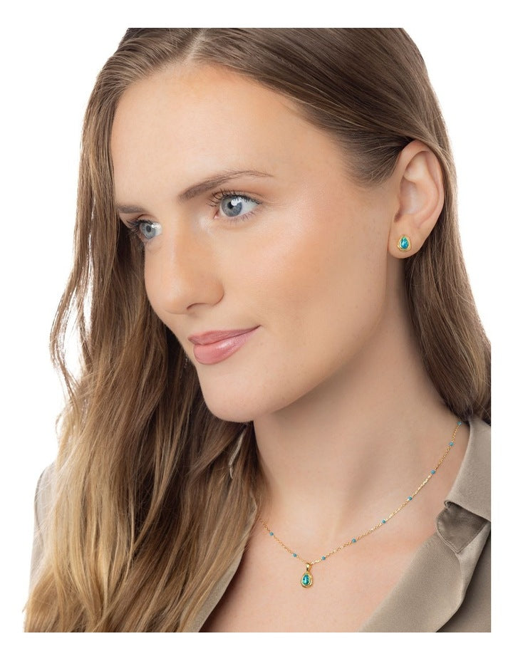 Teardrop Opal Stud Earrings in Multi