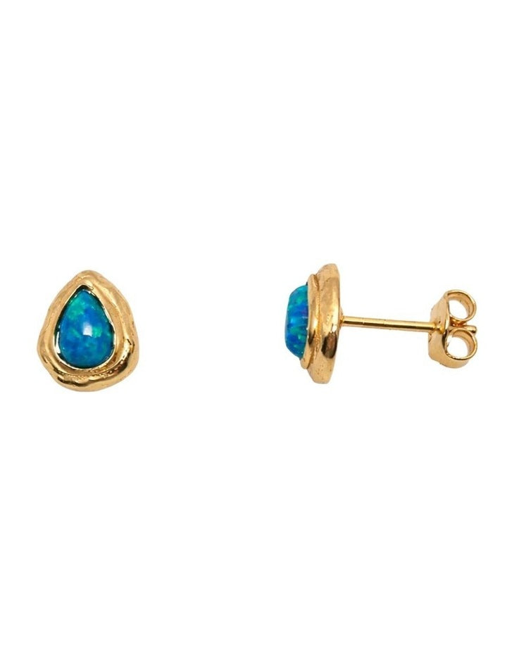 Teardrop Opal Stud Earrings in Multi
