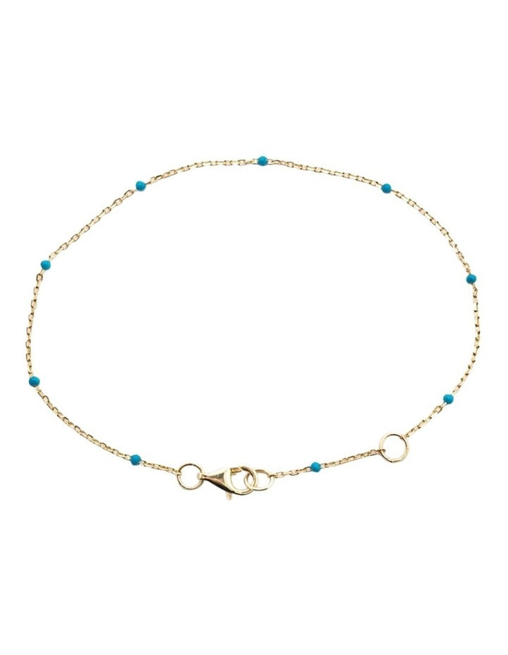 Dainty Bead Station Bracelet in Gold