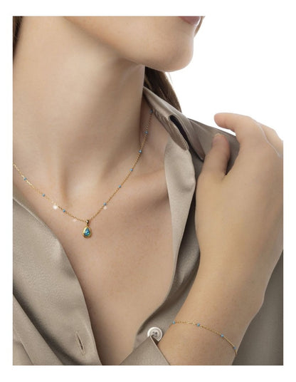 Dainty Bead Station Bracelet in Gold