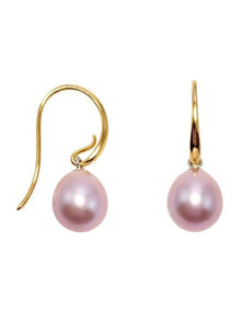 Pearlicious Natural Rose Hook Earrings in Pink