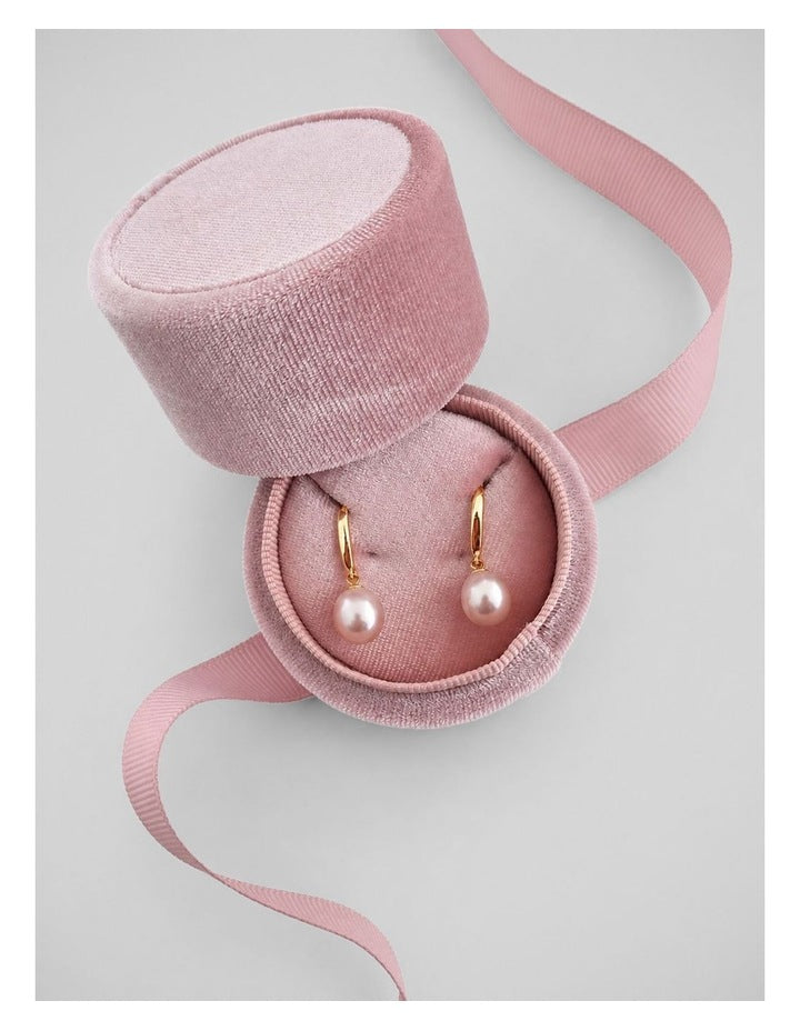 Pearlicious Natural Rose Hook Earrings in Pink