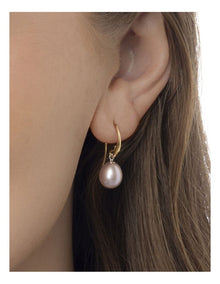 Pearlicious Natural Rose Hook Earrings in Pink