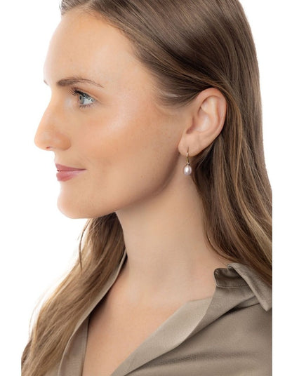 Pearlicious Natural Rose Hook Earrings in Pink
