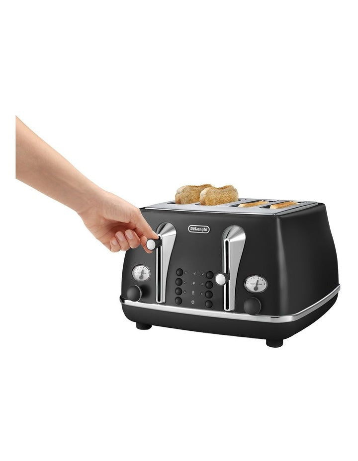 Icona Capitals 4 Slice Toaster (CTOC4003.BK) in Edinburgh Black