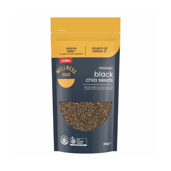 WELLNESS ROAD ORGANIC BLACK CHIA SEEDS:300G