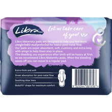 Libra Maternity Pads Aloe Vera With Wings 10 Pack