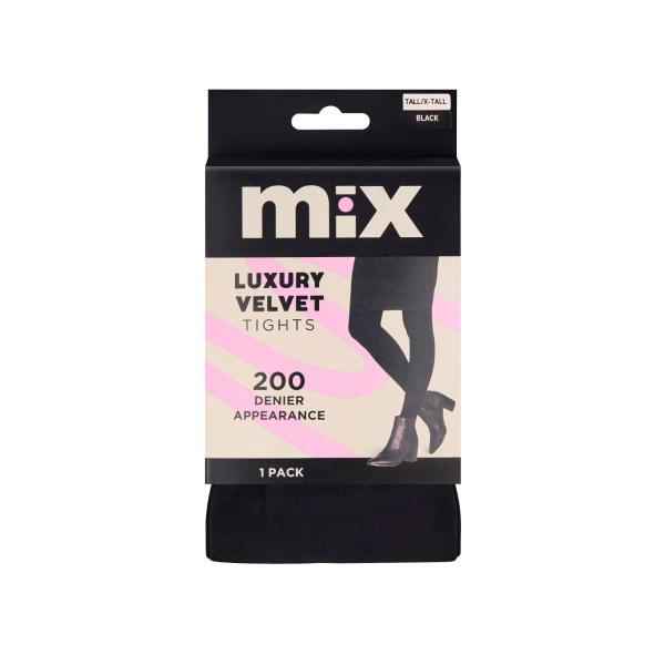 Luxury Velvet Tights 200 Denier Black Tall/X-Tall