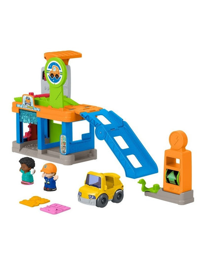 Little People Fillin Fun Service Station Toddler Playset, 1 Toy Car & 2 Figures