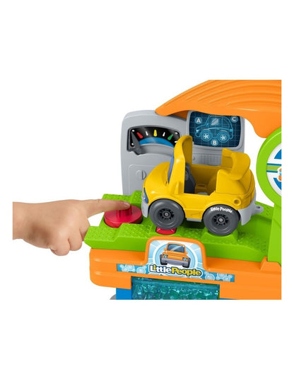 Little People Fillin Fun Service Station Toddler Playset, 1 Toy Car & 2 Figures