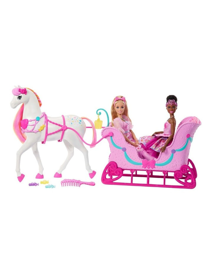 Barbie in the Nutcracker Land of Sweets Horse & Sled with Colorful Scented Hair and Candy-Scented Accessories