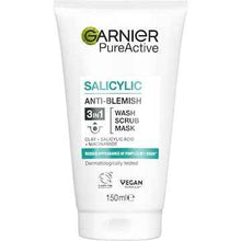 Garnier Pure Active 3-In-1 Clay Wash Scrub & Mask 150mL