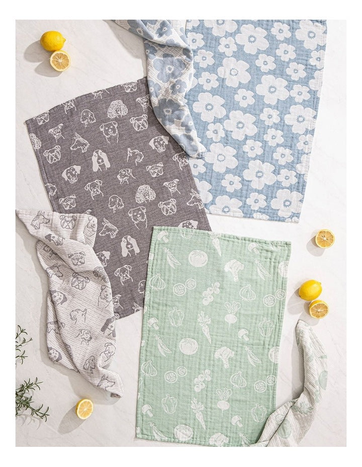 Jacquard Dogs Kitchen Towel 2 Pack in Grey
