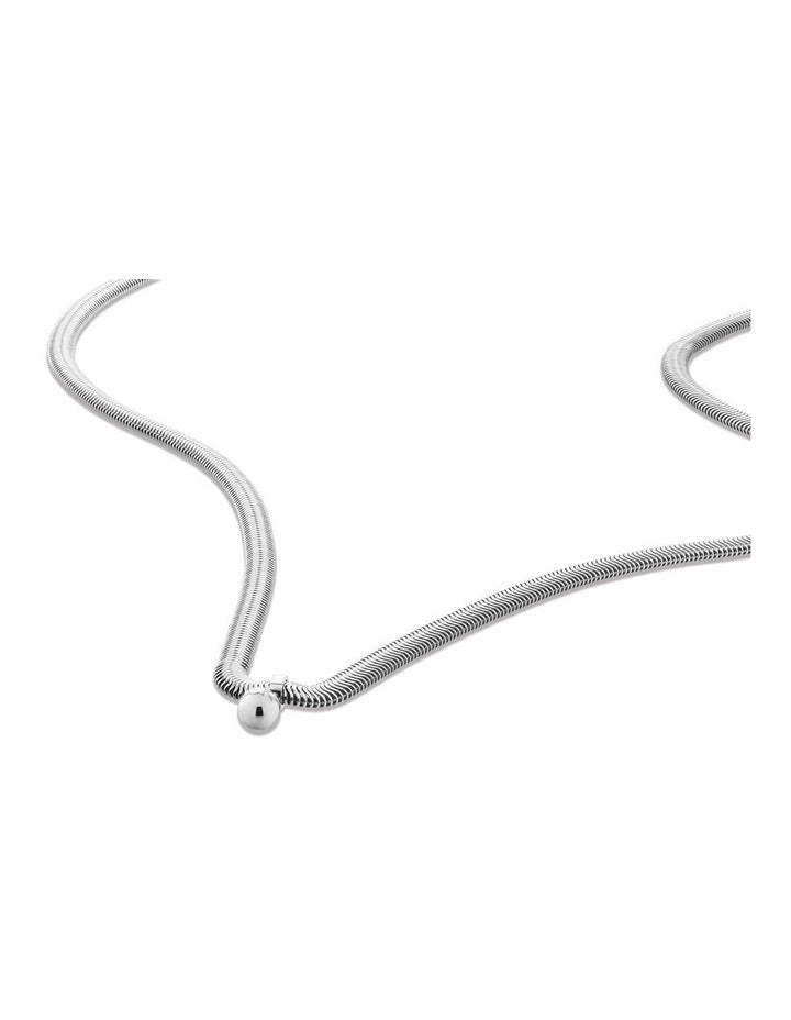 Layered Stainless Steel Chain Necklace in Silver