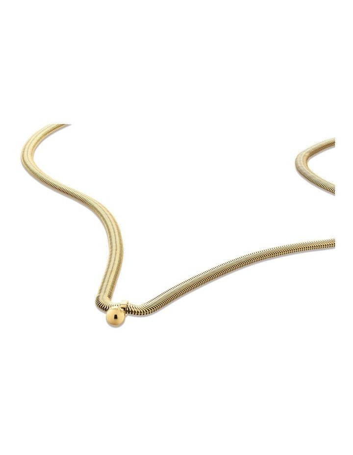 Layered Ionic Plated Thin Steel Chain Necklace in Gold