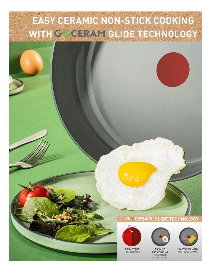 Ceradelice Ceramic Induction Non-Stick Frypans Twin Pack 24/28cm in Grey