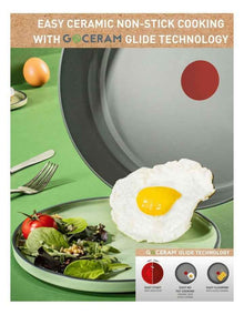 Ceradelice Ceramic Induction Non-Stick Frypans Twin Pack 24/28cm in Grey
