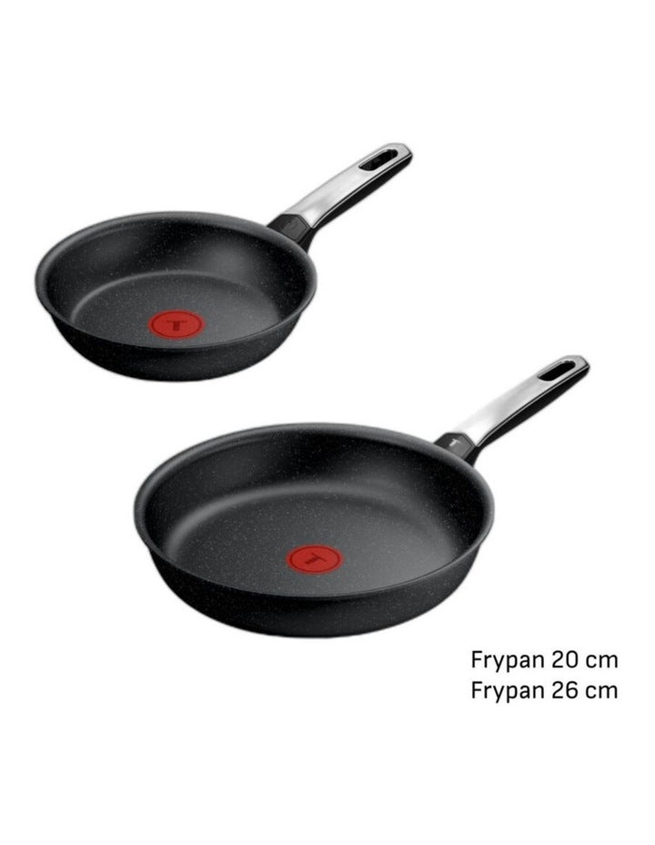 Expertise+ Induction Non-Stick Frypan Set 20/26 in Black