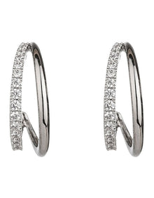 Double Hoops Earings GJEW062M in Silver