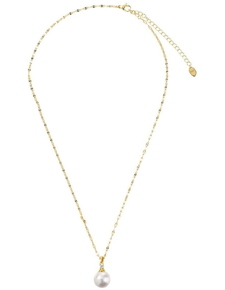 GJNE008M - CZ Stud And Necklace Set in Gold