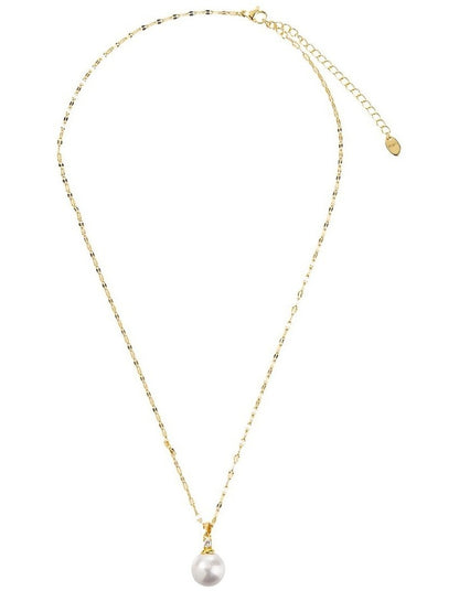 GJNE008M - CZ Stud And Necklace Set in Gold