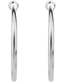 Sculpted Crescent Hoops Earring in Silver GJEE093M