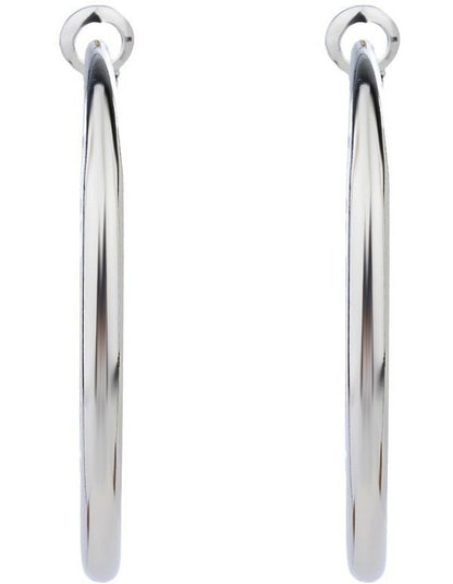 Sculpted Crescent Hoops Earring in Silver GJEE093M
