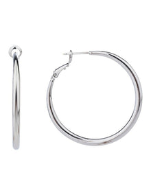 Sculpted Crescent Hoops Earring in Silver GJEE093M