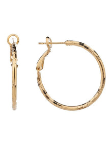 Textured Hoop Earrings GJEE095M in Gold