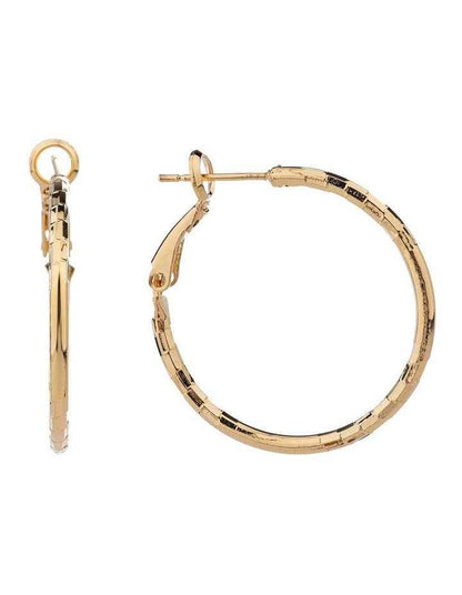 Textured Hoop Earrings GJEE095M in Gold