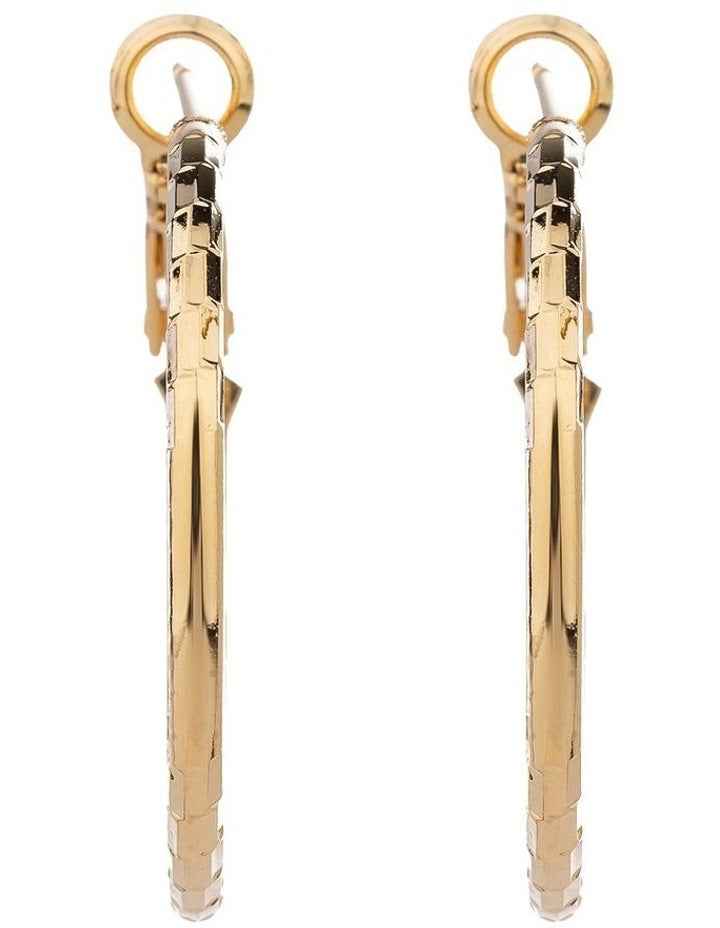 Textured Hoop Earrings GJEE095M in Gold