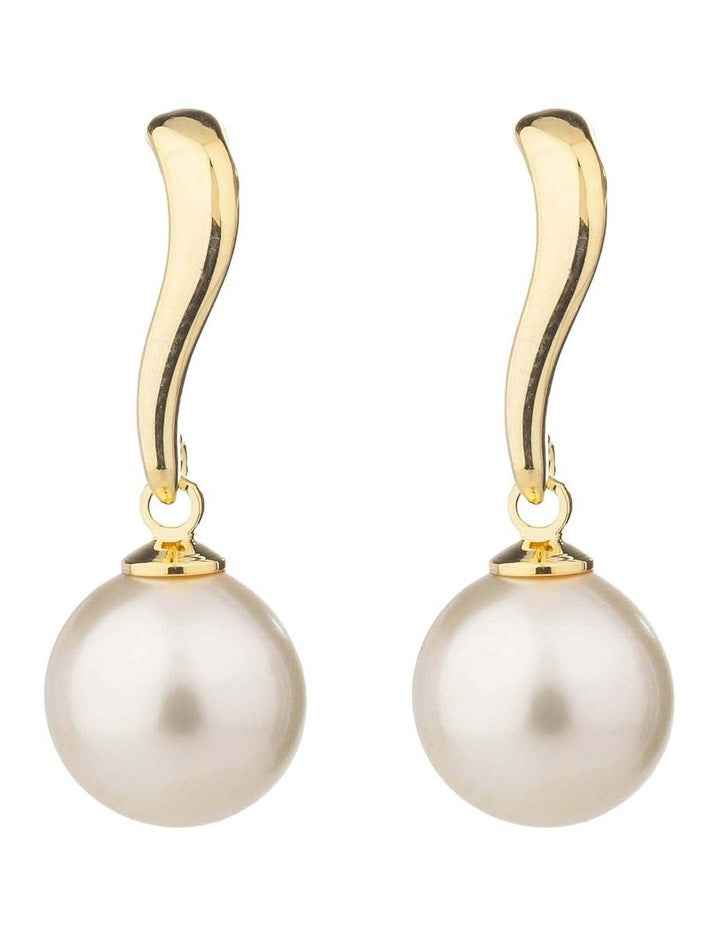 Sculpted Pearl Drop Earrings GJEE097M in Gold